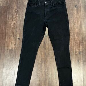 Levi’s Women’s 721 High Rise Skinny Jeans Black Size W33 L30 Stretch Denim